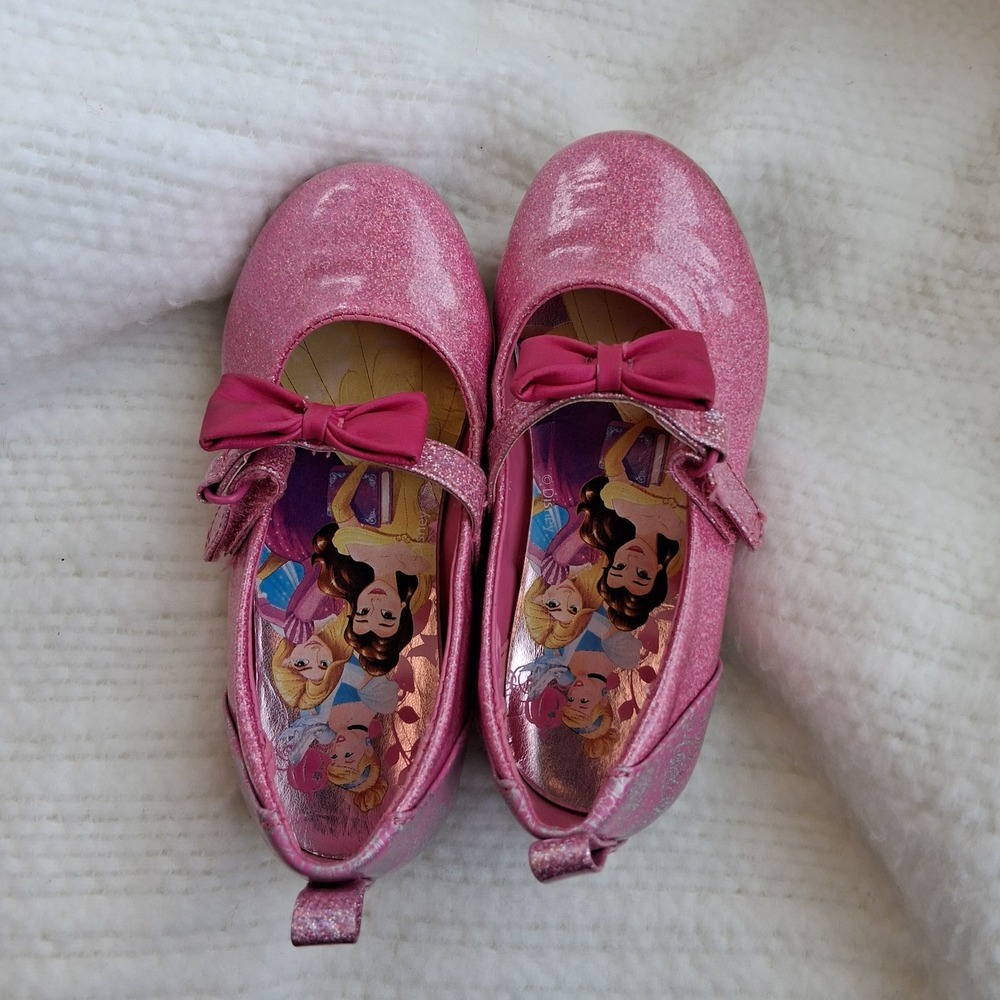 Vtg Y2K Disney Princess Baby Toddler Glitter Shoes 9 Pink Sparkly Boutique - Picture 3 of 6